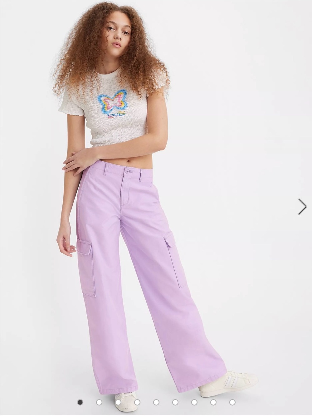Levi’s Lavender Wide-Leg Cargo Pants